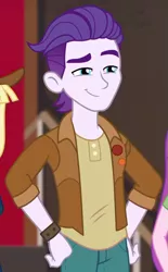 Size: 495x800 | Tagged: safe, derpibooru import, screencap, dirk thistleweed, equestria girls, equestria girls series, how to backstage, spoiler:eqg series (season 2), cropped, solo focus