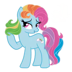 Size: 1024x1024 | Tagged: safe, artist:bubaiuv, deleted from derpibooru, derpibooru import, rainbow dash (g3), earth pony, pony, female, g3, g3 to g4, generation leap, mare, simple background, transparent background, wingless