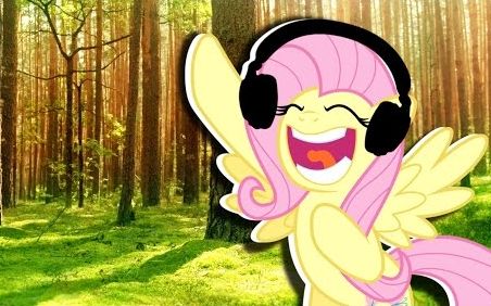 Size: 452x282 | Tagged: safe, artist:vannamelon, derpibooru import, fluttershy, pegasus, pony, headphones, i'd like to be a tree, thumbnail, tree, vannamelon