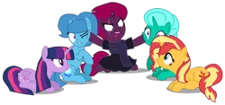 Size: 2250x1051 | Tagged: safe, artist:徐詩珮, derpibooru import, fizzlepop berrytwist, glitter drops, spring rain, sunset shimmer, tempest shadow, twilight sparkle, twilight sparkle (alicorn), alicorn, pony, unicorn, series:sprglitemplight diary, series:springshadowdrops diary, angry, base used, bisexual, broken horn, clothes, cute, female, glitterbetes, glitterlight, glittershadow, glittershimmer, horn, lesbian, polyamory, scarf, shipping, simple background, sprglitemplight, sprglitemplightshimmer, springbetes, springdrops, springlight, springshadow, springshadowdrops, springshimmer, sunsetsparkle, tempestbetes, tempestlight, tempestlightshimmer, tempestshimmer, transparent background
