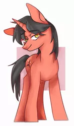Size: 537x912 | Tagged: safe, artist:貂小明, derpibooru import, oc, oc:恒宇黑星, unofficial characters only, pony, unicorn, commission, looking at you, male, simple background, solo, stallion