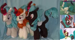 Size: 1024x546 | Tagged: artist:crazyditty, background kirin, derpibooru import, female, kirin, not autumn blaze, plushie, river song (character), safe, school of friendship, summer chills, unnamed character