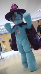 Size: 2248x4000 | Tagged: artist:mystia, cape, clothes, cosplay, costume, derpibooru import, fursuit, hat, human, irl, irl human, photo, safe, trixie, trixie's cape, trixie's hat