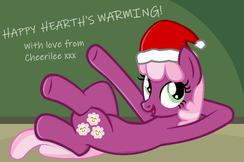 Size: 936x621 | Tagged: safe, artist:grapefruitface1, artist:shiibases, derpibooru import, cheerilee, earth pony, pony, base used, chalkboard, christmas, female, hearth's warming, holiday, mare, solo