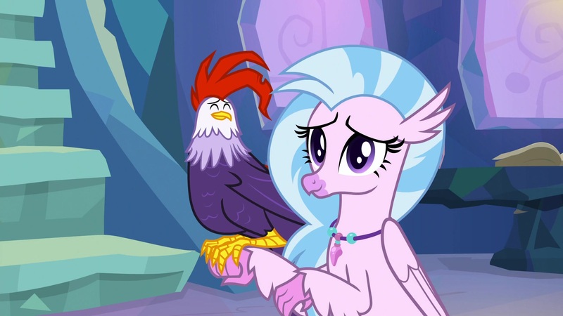 Size: 1920x1080 | Tagged: classical hippogriff, cockatrice, derpibooru import, duo, edith (cockatrice), female, hippogriff, safe, screencap, silverstream, student counsel, wings