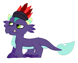 Size: 691x560 | Tagged: safe, artist:tarkan809, derpibooru import, editor:damiranc1, gaius (dragon), dragon, baby, baby dragon, crown, jewelry, regalia, simple background, solo, transparent background, wingless gaius