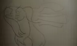 Size: 2560x1536 | Tagged: safe, artist:treble clefé, derpibooru import, starlight glimmer, pony, unicorn, the ending of the end, lined paper, monochrome, photo, sideways image, smuglight sparkle, solo, starlight glimmer in places she shouldn't be, traditional art