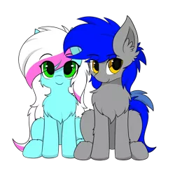 Size: 1900x1900 | Tagged: safe, artist:llhopell, derpibooru import, oc, oc:hope(llhopell), oc:soffy, unofficial characters only, earth pony, pegasus, pony, 2020 community collab, derpibooru community collaboration, cheek fluff, chest fluff, ear fluff, female, hoffy, simple background, transparent background