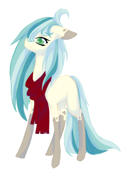 Size: 1664x2272 | Tagged: safe, artist:castaspellliana, artist:ponebox, derpibooru import, oc, unofficial characters only, earth pony, pony, clothes, collaboration, earth pony oc, scarf, simple background, socks (coat marking), solo, transparent background