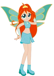 Size: 753x1062 | Tagged: safe, artist:lhenao, artist:princesssnowofc, derpibooru import, fairy, human, equestria girls, barely eqg related, base used, bloom (winx club), clothes, crossover, equestria girls style, equestria girls-ified, fairy wings, gloves, magic winx, rainbow s.r.l, shoes, wings, winx club