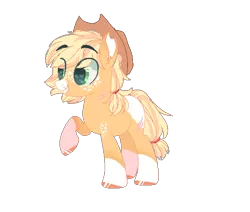 Size: 570x484 | Tagged: safe, artist:paintpalet35, derpibooru import, applejack, earth pony, pony, alternate design, applejack's hat, base used, cowboy hat, female, freckles, hat, missing cutie mark, one hoof raised, redesign, scar, simple background, transparent background