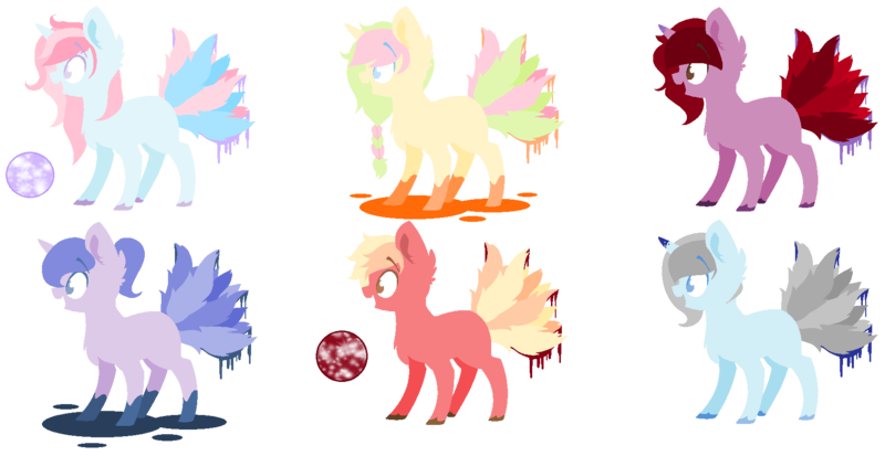 Size: 1706x880 | Tagged: safe, artist:ponebox, derpibooru import, oc, ponified, unofficial characters only, earth pony, ninetales, pony, unicorn, base used, earth pony oc, horn, open mouth, pokémon, simple background, transparent background, unicorn oc