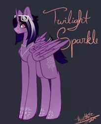 Size: 1024x1247 | Tagged: safe, artist:purediamond360, derpibooru import, twilight sparkle, twilight sparkle (alicorn), alicorn, pony, alternate design, glasses, solo