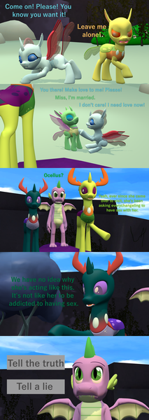 Size: 1920x5400 | Tagged: 3d, artist:papadragon69, begging for it, changedling, changedling brothers, changeling, changeling hive, choice, comic, comic:spike's cyosa, cyoa, derpibooru import, dragon, fangs, king thorax, mooning, obsession, ocellus, older, older spike, pharynx, presenting, prince pharynx, sexual harassment, source filmmaker, spike, suggestive, teenager, teenage spike, thorax, winged spike