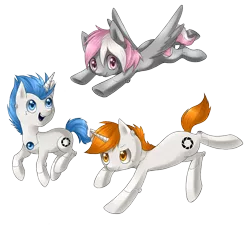 Size: 1500x1381 | Tagged: safe, artist:lightning-stars, derpibooru import, oc, ponified, pony, robot, robot pony, atlas, companion cube, p-body, portal, portal (valve)