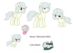 Size: 1108x810 | Tagged: safe, artist:dudleybrittany1399, artist:selenaede, derpibooru import, oc, oc:mountain mist (ice1517), unofficial characters only, pegasus, pony, icey-verse, baby, baby pony, base used, eyes closed, female, filly, magical lesbian spawn, male, mare, offspring, parent:misty fly, parent:surprise, parents:mistyprise, raised hoof, reference sheet, rule 63, simple background, solo, stallion, white background