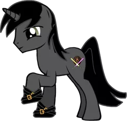 Size: 404x387 | Tagged: artist:sexyponyconfessions, baldur's gate, bhaalspawn, derpibooru import, fanmade ponysona, lightsaber, lily orchard, lily peet, oc, oc:lily orchard, oc:lily peet, pony creator, safe, star wars, unofficial characters only, weapon