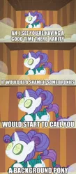 Size: 500x1148 | Tagged: safe, derpibooru import, edit, edited screencap, screencap, rarity, pony, green isn't your color, background pony, comic, cucumber, food, hair up, prone, sauna, screencap comic, seaweed, seaweed wrap, solo, spa, steam