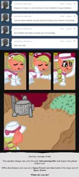 Size: 573x1280 | Tagged: artist:ficficponyfic, ask, cowboys and equestrians, derpibooru import, hat, helmet, mad magazine, mad (tv series), maplejack, oc, planet, pony galaxy adventure, ponytail, safe, spaceship, spacesuit, tumblr, unofficial characters only