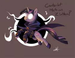 Size: 800x618 | Tagged: actor allusion, artist:lanmana, clothes, costume, derpibooru import, glowing eyes, magic, parody, raven (teen titans), safe, solo, teen titans, twilight sparkle, twiraven