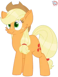 Size: 868x1150 | Tagged: safe, artist:rainbow eevee, derpibooru import, applejack, earth pony, pony, adorkable, cheek fluff, cowboy hat, cute, dork, eyelashes, female, freckles, green eyes, hat, jackabetes, mare, simple background, solo, transparent background, vector