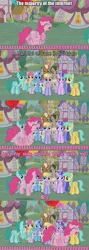 Size: 500x1401 | Tagged: alicorn drama, aura (character), caption, cloud kicker, comic, derpibooru import, dialogue, dinky hooves, dizzy twister, doctor whooves, drama, edit, edited screencap, image macro, it's about time, liza doolots, meadow song, meme, minuette, orange swirl, petunia, pinkie pie, safe, sassaflash, screencap, seafoam, sea swirl, spring melody, sprinkle medley, sunshower raindrops, text, time turner, tootsie flute