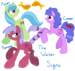 Size: 397x373 | Tagged: artist:sallindaemon, cancer (horoscope), derpibooru import, pisces, ponyscopes, safe, scorpio, zodiac