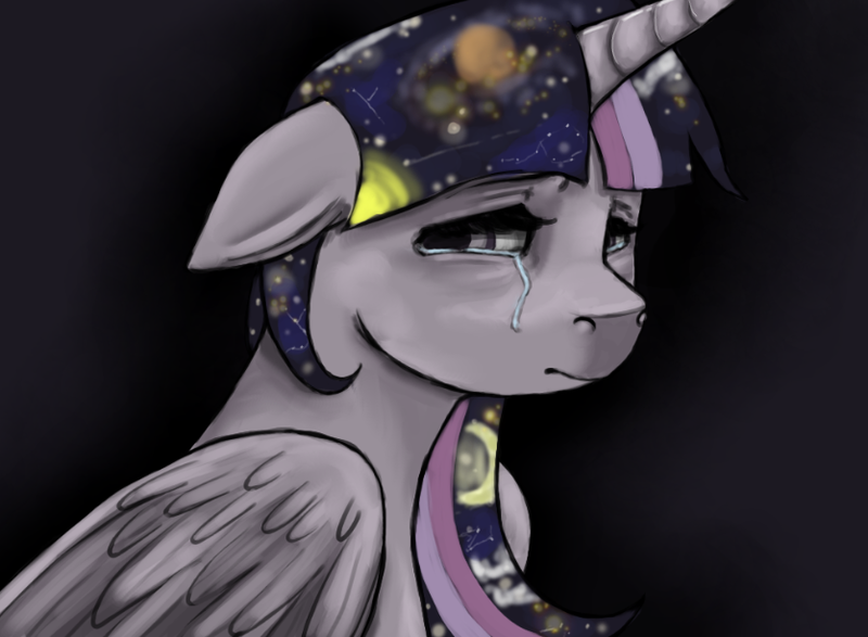 Size: 835x613 | Tagged: safe, artist:colorlesscupcake, derpibooru import, twilight sparkle, twilight sparkle (alicorn), alicorn, pony, female, mare, solo, stars, the cosmos