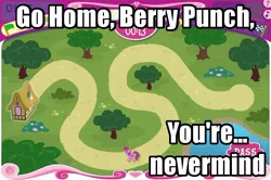 Size: 748x497 | Tagged: berry punch, berryshine, derpibooru import, drunk, go home you're drunk, minigame, racing is magic, safe, the hub