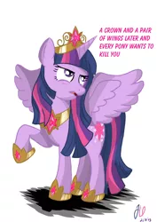 Size: 1024x1448 | Tagged: safe, artist:teammagix, derpibooru import, twilight sparkle, twilight sparkle (alicorn), alicorn, pony, alicorn drama, annoyed, drama, female, mare, twilight is not amused, unamused