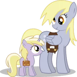 Size: 700x700 | Tagged: safe, artist:chubble-munch, derpibooru import, derpy hooves, dinky hooves, pegasus, pony, equestria's best mother, female, mail, mailpony, mare