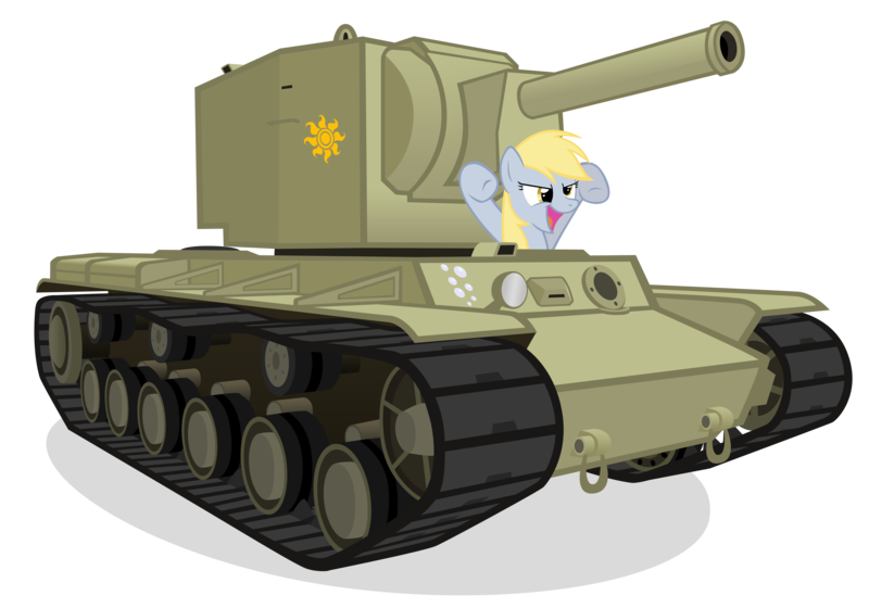 Size: 10000x7000 | Tagged: safe, artist:mrlolcats17, derpibooru import, derpy hooves, pegasus, pony, absurd resolution, female, kv-2, mare, tank (vehicle)