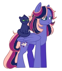 Size: 2032x2328 | Tagged: artist:kiwigoat-art, cat, derpibooru import, oc, oc:nightglider, oc:star catcher, offspring, parent:flash sentry, parents:flashlight, parent:twilight sparkle, pegasus, safe, solo