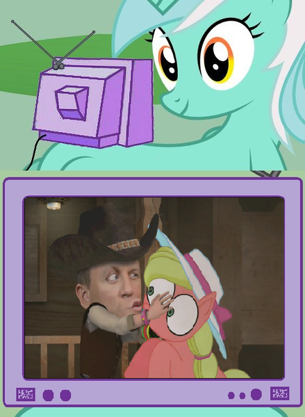 Size: 563x770 | Tagged: cowboys and equestrians, daniel craig, derpibooru import, exploitable meme, human, kissing, lyra heartstrings, mad magazine, mad (tv series), maplejack, meme, obligatory pony, pony reference, safe, tv meme