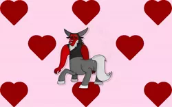 Size: 1440x900 | Tagged: a better ending for tirek, alternate universe, artist:whistle blossom, blushing, butt, centaur, cloven hooves, colored hooves, cute, daaaaaaaaaaaw, derpibooru import, digital art, dock, dock piercing, floppy ears, heart, heart background, looking at you, looking back, looking back at you, lord tirek, male, nose piercing, nose ring, piercing, plot, reformed, safe, smiling, solo, tirebetes, tirump, whistle blossom is trying to murder us, whistleverse
