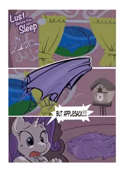 Size: 613x850 | Tagged: safe, alternate version, artist:ajin, derpibooru import, applejack, rarity, anthro, unicorn, comic:lust before you sleep, applesack, charity, female, hoofbeat, lesbian, rarijack, shipping