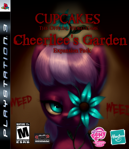 Size: 886x1024 | Tagged: box art, cheerilee, derpibooru import, fanfic, fanfic art, fanfic:cheerilee's garden, fanfic:cupcakes, game cover, playstation 3, semi-grimdark, source needed, video game