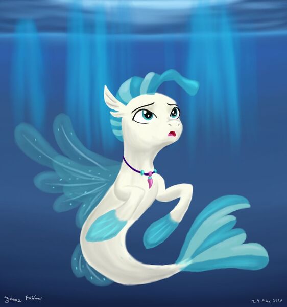 Size: 1280x1366 | Tagged: artist:rockhoppr3, crepuscular rays, cute, derpibooru import, fins, fin wings, fish tail, jewelry, looking up, male, necklace, open mouth, safe, seapony (g4), signature, solo, sunlight, swimming, terrabetes, terramar, underwater, water, wings