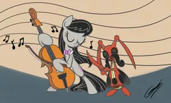 Size: 2000x1200 | Tagged: artist:gearholder, cello, crossover, derpibooru import, kricketune, musical instrument, octavia melody, pokémon, safe