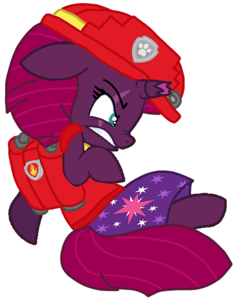 Size: 861x1080 | Tagged: safe, artist:徐詩珮, derpibooru import, fizzlepop berrytwist, tempest shadow, pony, unicorn, series:sprglitemplight diary, series:sprglitemplight life jacket days, series:springshadowdrops diary, series:springshadowdrops life jacket days, alternate universe, angry, clothes, cute, marshall (paw patrol), paw patrol, simple background, transparent background