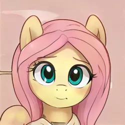 Size: 1024x1024 | Tagged: safe, artist:thisponydoesnotexist, derpibooru import, machine learning generated, fluttershy, pegasus, pony, artificial intelligence, cute, image, jpeg, neural network, simple background, solo