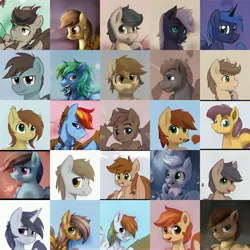Size: 5120x5120 | Tagged: safe, artist:thisponydoesnotexist, derpibooru import, machine learning generated, oc, pony, artificial intelligence, collage, image, jpeg, male, neural network, stallion