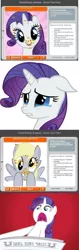 Size: 479x1522 | Tagged: safe, derpibooru import, derpy hooves, rarity, pegasus, pony, anaface, female, i'll destroy her, mare, newspaper