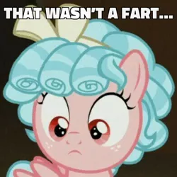 Size: 600x600 | Tagged: caption, cozybetes, cozy glow, cozy glow is best facemaker, cropped, cute, derpibooru import, edit, edited screencap, faic, frenemies (episode), image macro, implied fart, implied poop, meme, safe, screencap, solo, text