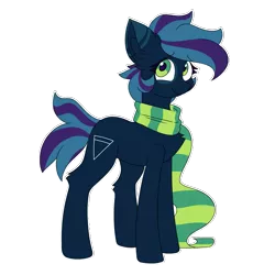 Size: 2035x2035 | Tagged: safe, artist:itazurana, derpibooru import, oc, oc:cobalt, earth pony, pony, clothes, scarf, simple background, transparent background