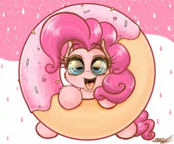 Size: 2048x1692 | Tagged: alternate version, artist:phoenixrk49, cloud, derpibooru import, donut, eye reflection, food, misleading thumbnail, open mouth, pinkie pie, reflection, safe, strawberry