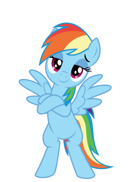 Size: 1600x2231 | Tagged: safe, artist:byteslice, derpibooru import, rainbow dash, pegasus, pony, .svg available, bipedal, crossed arms, faic, female, head tilt, lidded eyes, looking at you, simple background, smiling, smug, smugdash, solo, spread wings, svg, transparent background, vector, wings