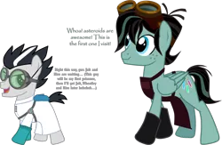 Size: 3422x2233 | Tagged: safe, artist:shadymeadow, derpibooru import, ponified, pegasus, pony, apron, clothes, colt, goggles, lab coat, male, romeo, simple background, stallion, transparent background, varian