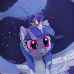 Size: 1024x1024 | Tagged: safe, artist:thisponydoesnotexist, derpibooru import, machine learning generated, alicorn, pony, image, jpeg, neural network, night, not twilight sparkle, solo