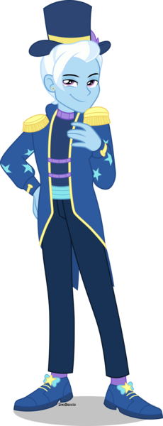 Size: 1724x4500 | Tagged: safe, artist:limedazzle, derpibooru import, trixie, equestria girls, equestria girls series, spoiler:eqg series (season 2), equestria guys, hat, magician outfit, male, rule 63, simple background, solo, top hat, transparent background, tristan